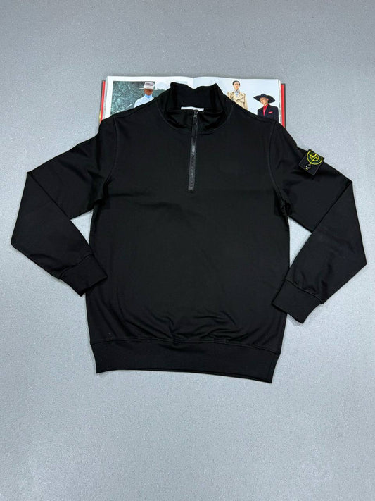 STONE HALF ZIP BLACK