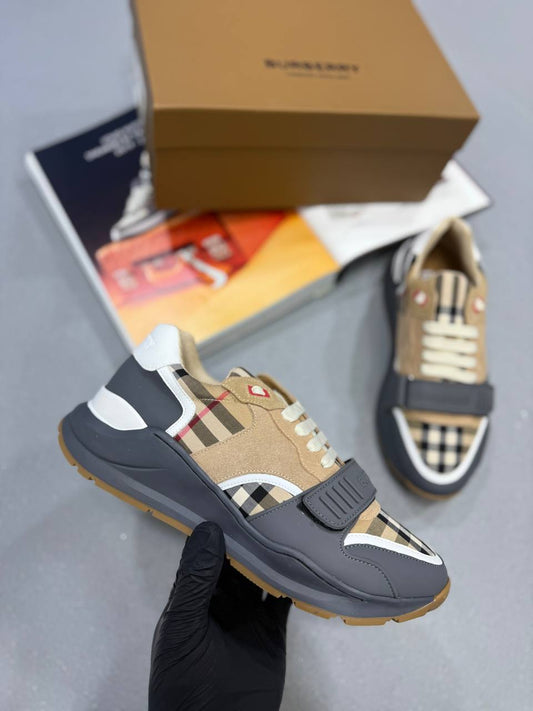 BRBY STRAP TRAINERS BEIGE