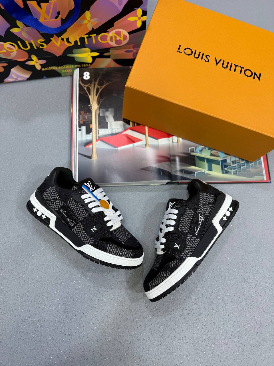 DENIM BLACK/WHITE TRAINERS (PRE ORDER)