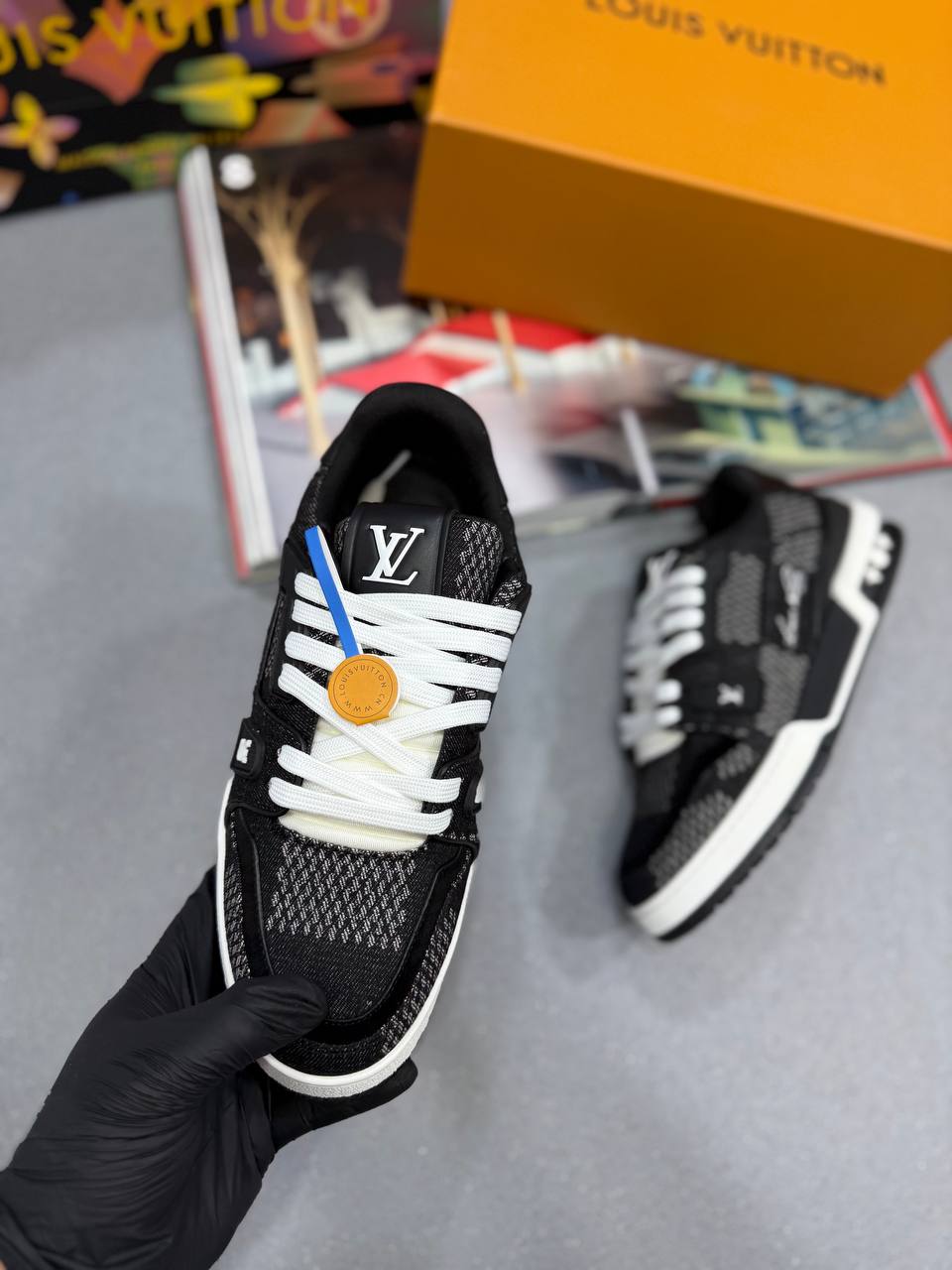 DENIM BLACK/WHITE TRAINERS (PRE ORDER)