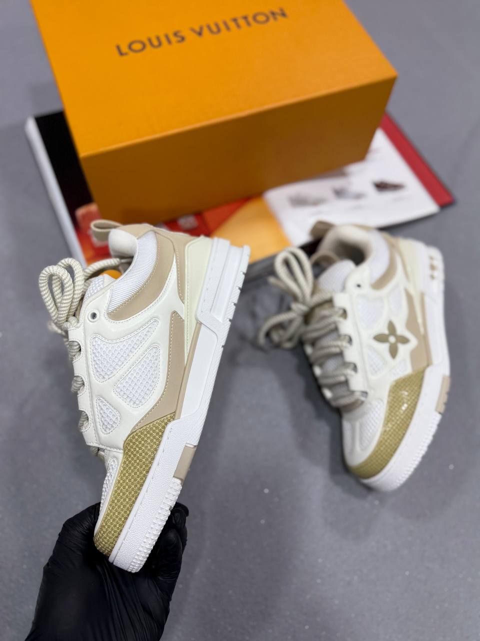 SKATE TRAINERS WHITE/BEIGE