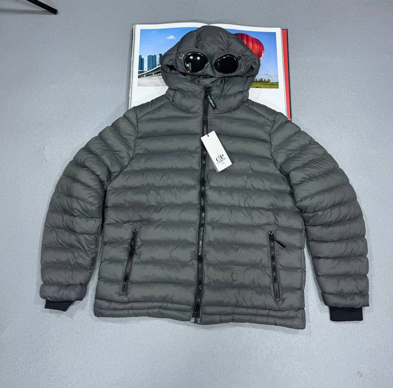 GOGGLE JACKET PUFFER GREY