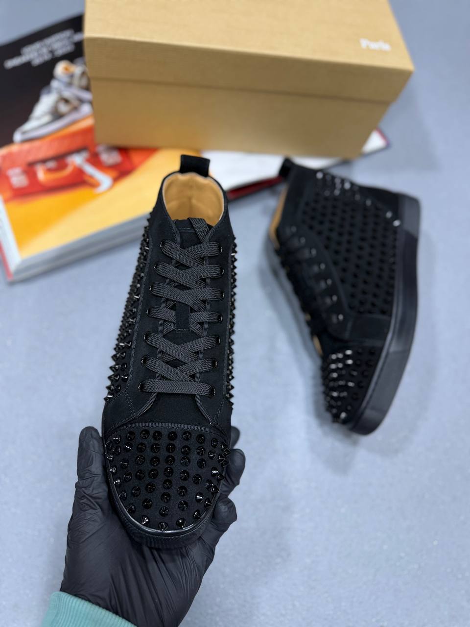 LOUB HIGH TOP BLACK SPIKE