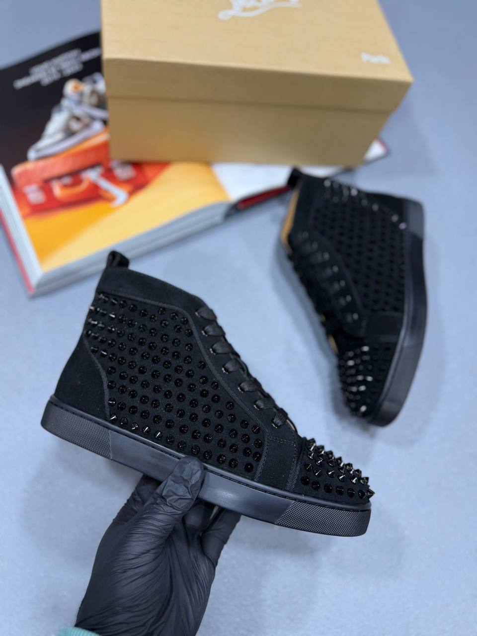 LOUB HIGH TOP BLACK SPIKE