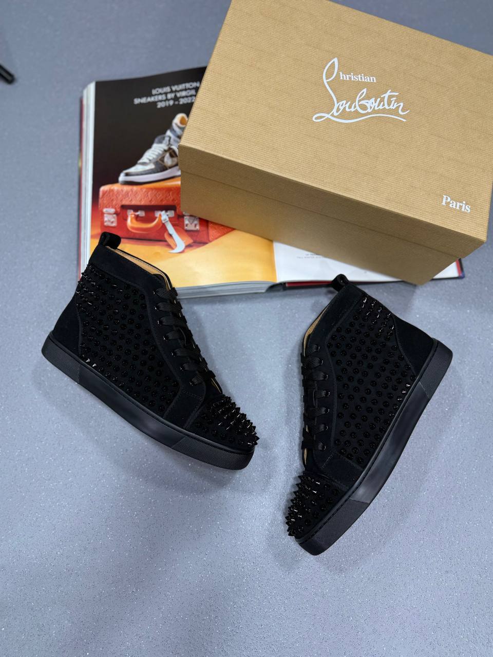 LOUB HIGH TOP BLACK SPIKE