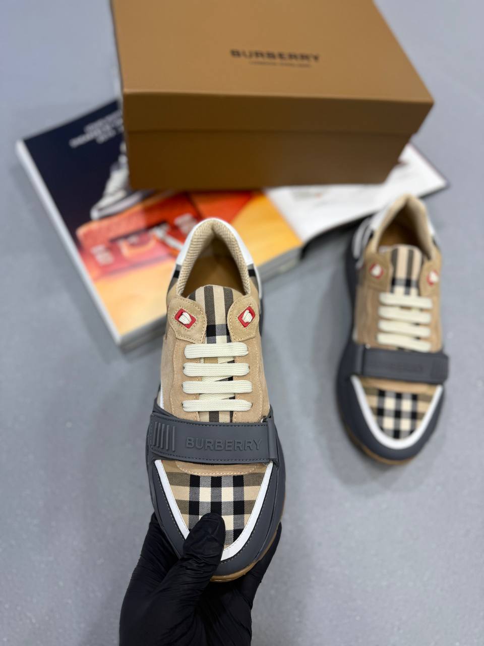 BRBRY STRAP TRAINERS CHECKERED