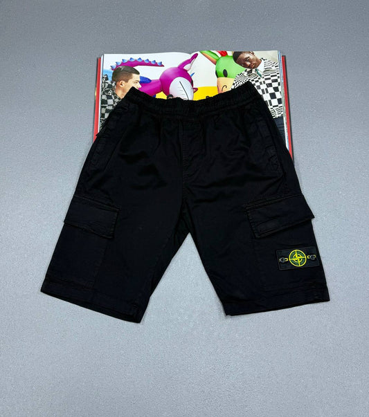 STONE CARGO SHORTS BLACK